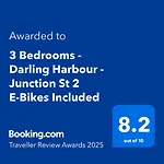 3 Bedrooms - Darling Harbour - Junction St 2 E-Bikes Included