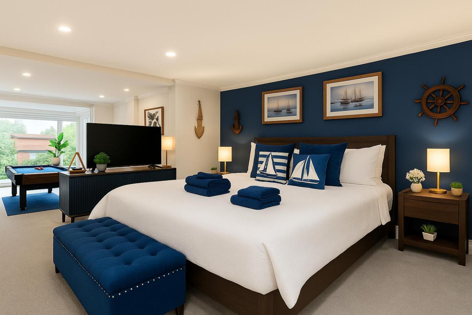 King Bed Harbour View - Captain's Retreat *